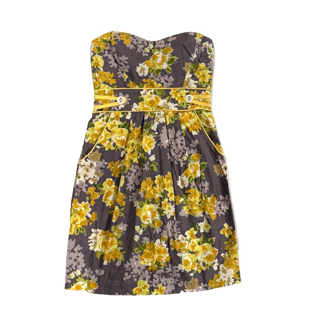 Vtg Trixxi Y2K Floral Strapless Hoco Mini Party Dress Jr Women 5 S Homecoming